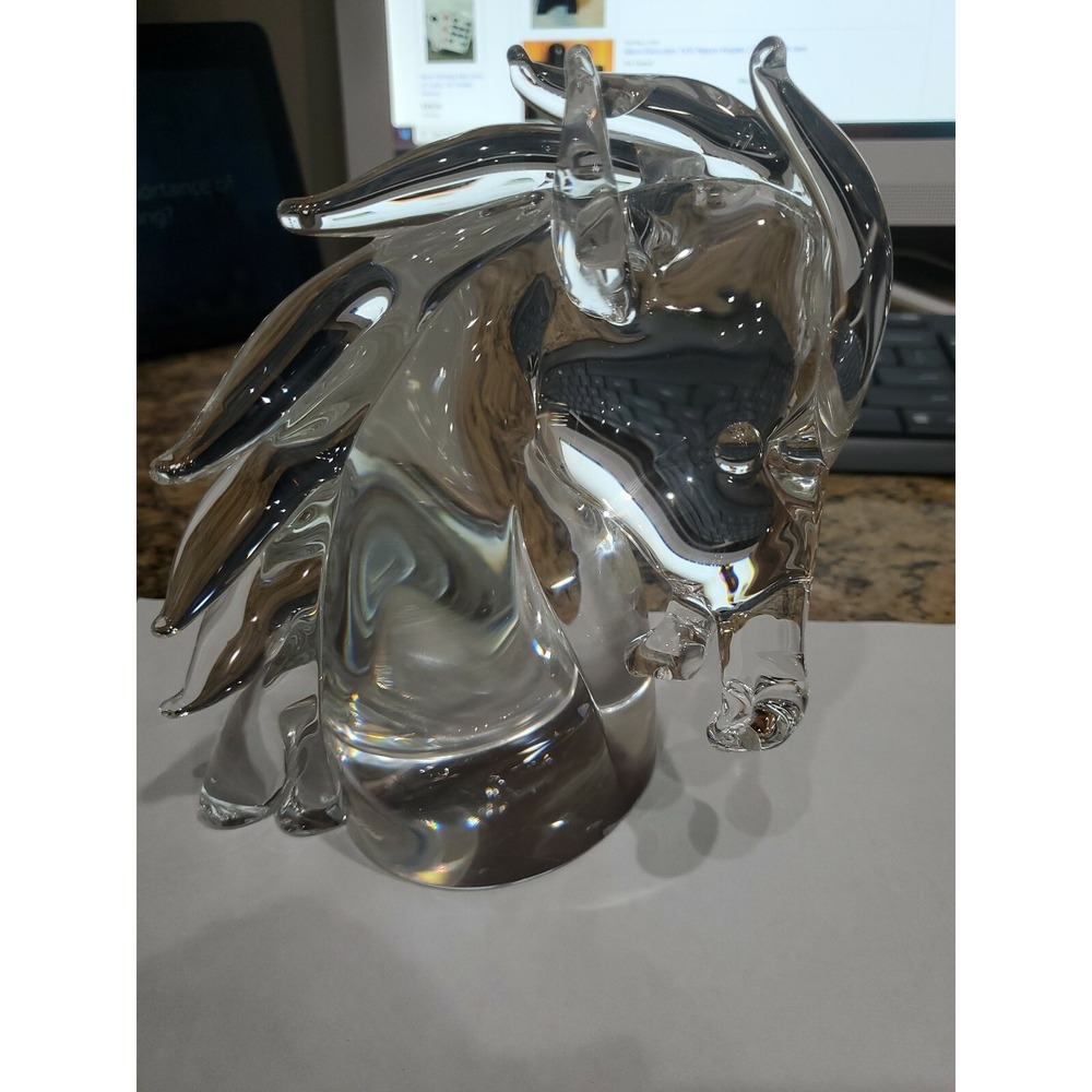 Beautiful Cartier Crystal Horse Head Sculpture